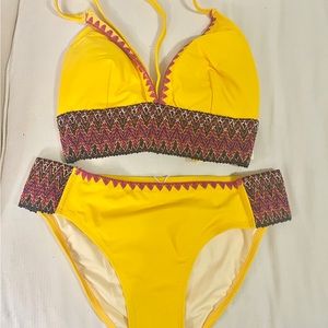 Reverie Land Stitching Midkini w/ side ribbon Hipster set Bikini 👙